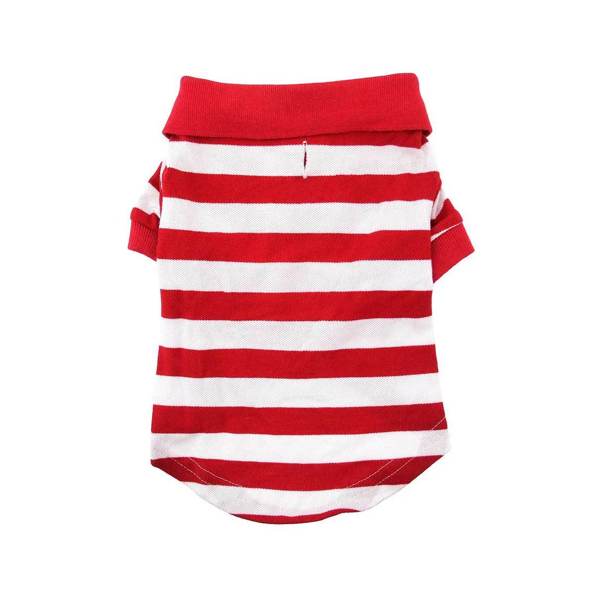 100% Red Striped Dog Polo Shirt