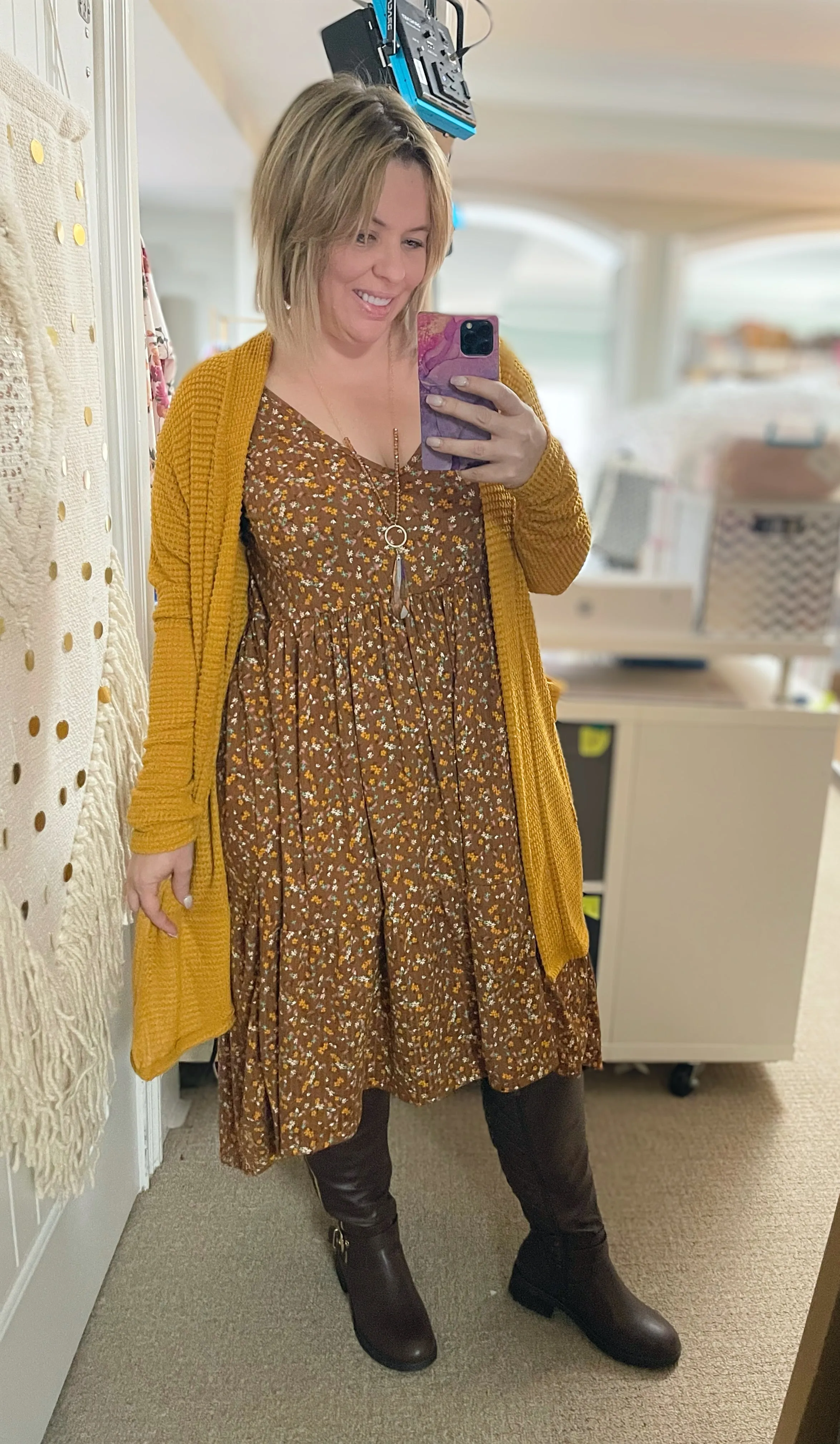 15 Colors - Lola Waffle Knit Cardigan - Blakeley