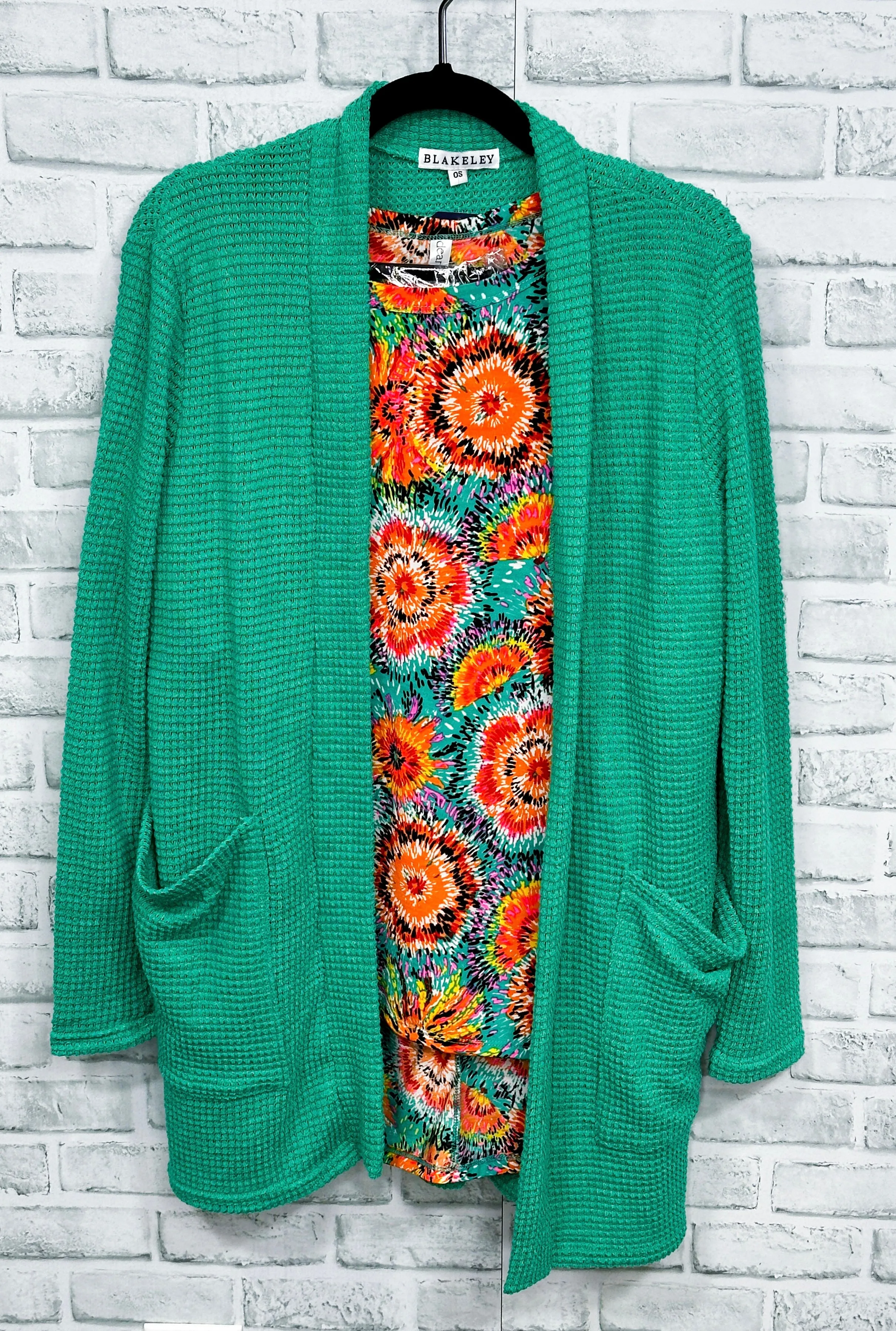 15 Colors - Lola Waffle Knit Cardigan - Blakeley