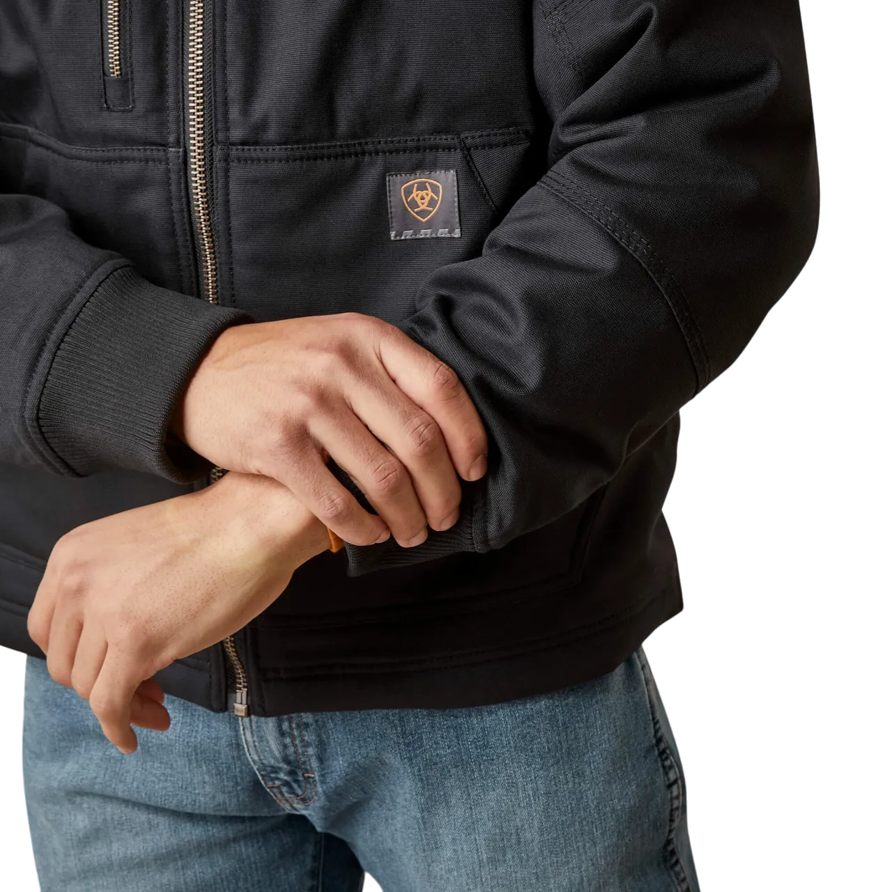 Ariat Men's Black Rebar Stretch Canvas Bomber Jacket