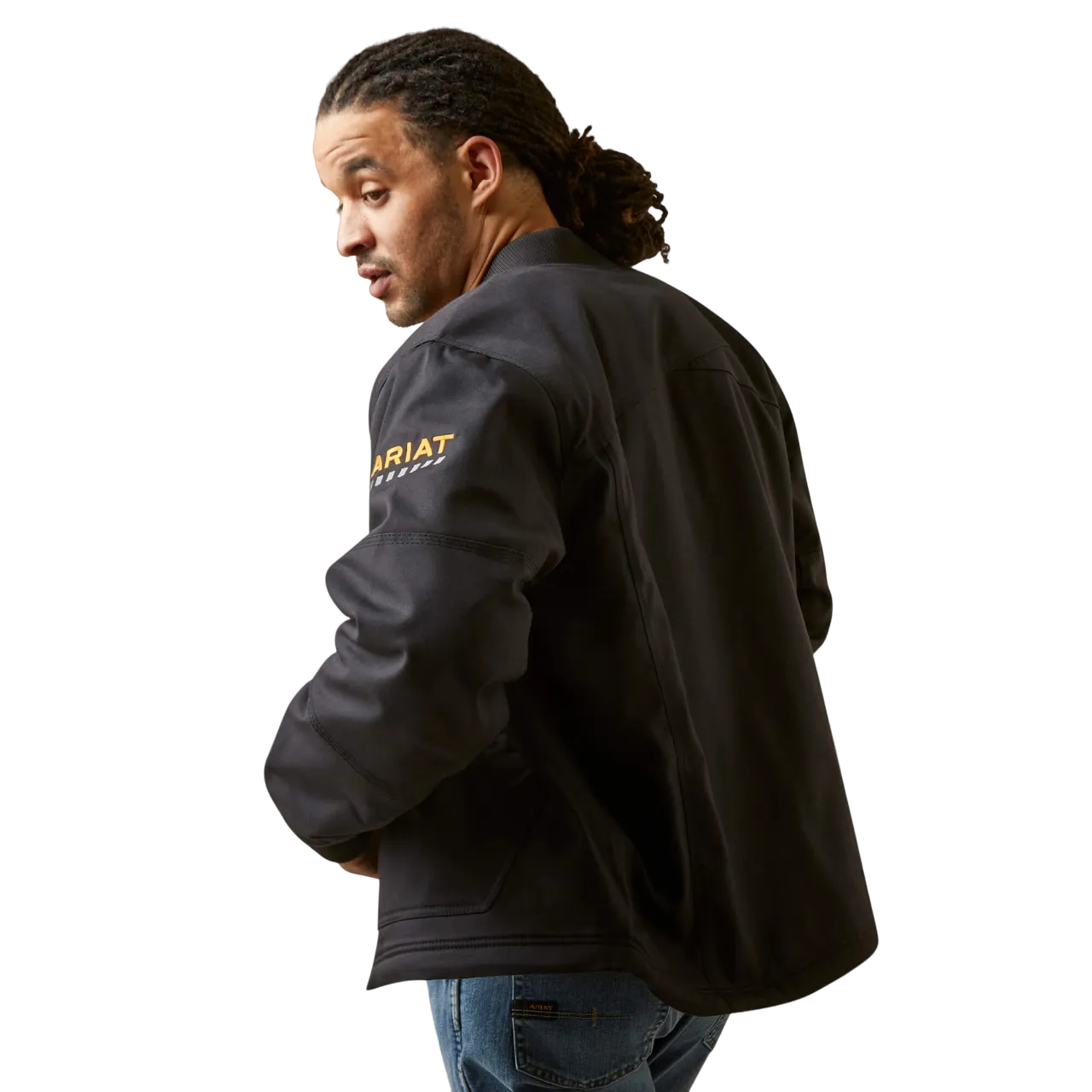 Ariat Men's Black Rebar Stretch Canvas Bomber Jacket