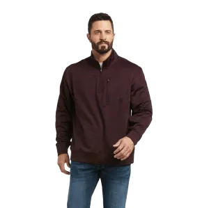 Ariat Men's Team Logo Malbec & Mid Grey 1/4 Zip Sweatshirt