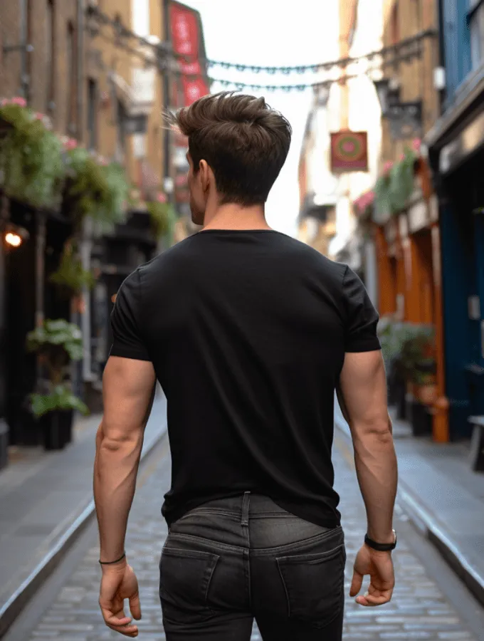 BASIC VNECK TEE - BLACK