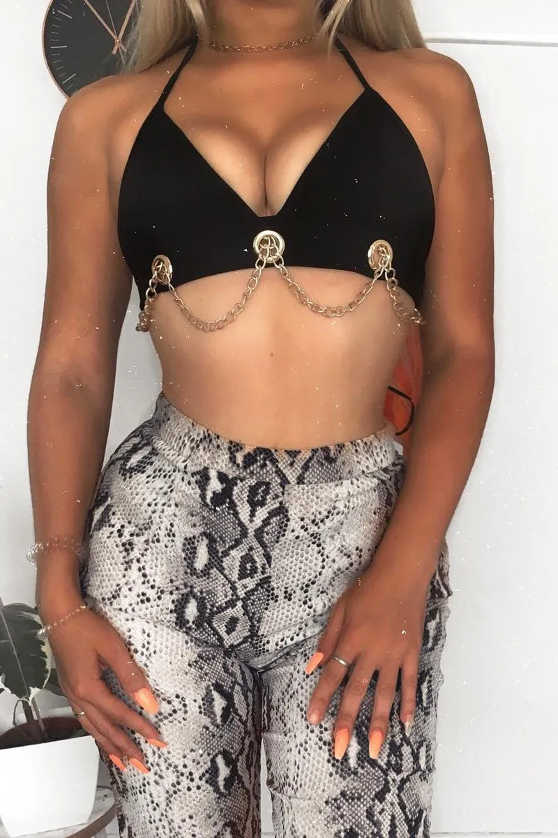 Black Chain Detail Bralet - Georgiana