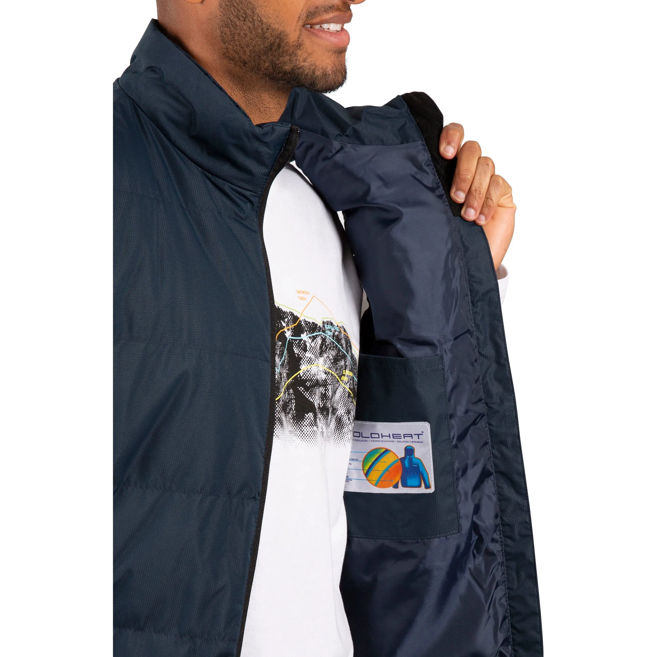 Clasp Mens Padded Gilet - Navy