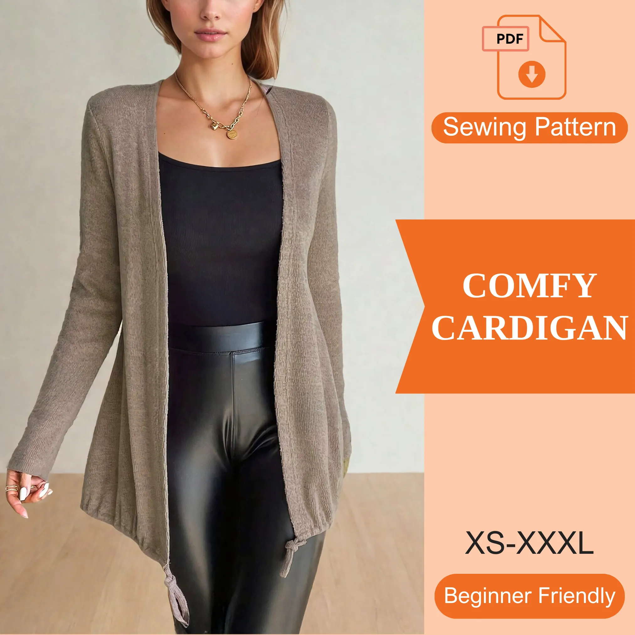 Comfy Cardigan PDF Sewing Pattern