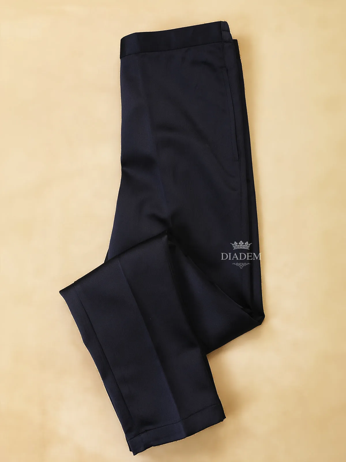 Dark Navy Blue Embroidery Indo-Western Sherwani Suit, with Pant and Brooch