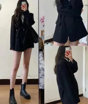 deanwangkt Women's Jacket New Blazer Single Button Turn Down Collar Casual Office Ladies Suit Oversized Loose Coats Formal Blazers