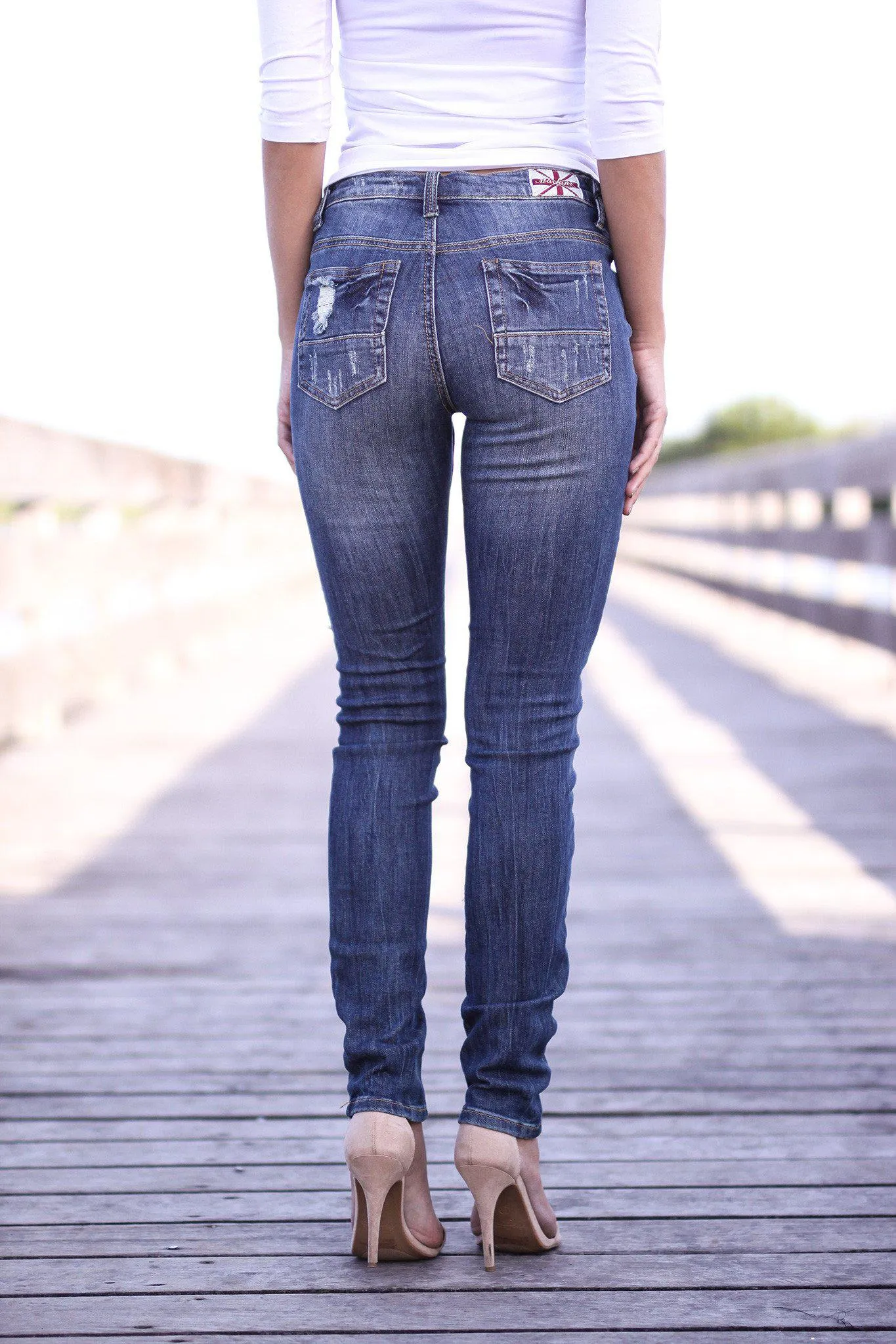 Destroyed Medium Wash Jeans