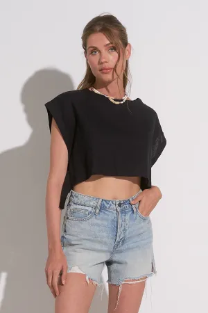 Elan Cropped Open Side Tie Top