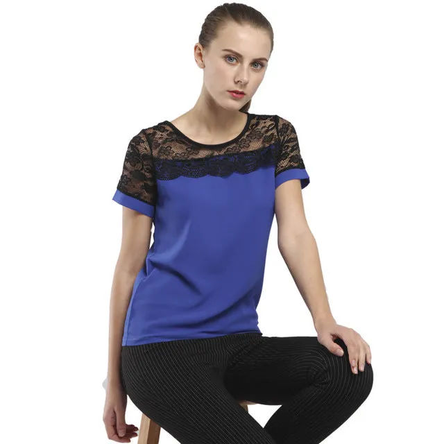 Elegant Lace Chiffon Shirt