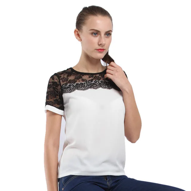 Elegant Lace Chiffon Shirt