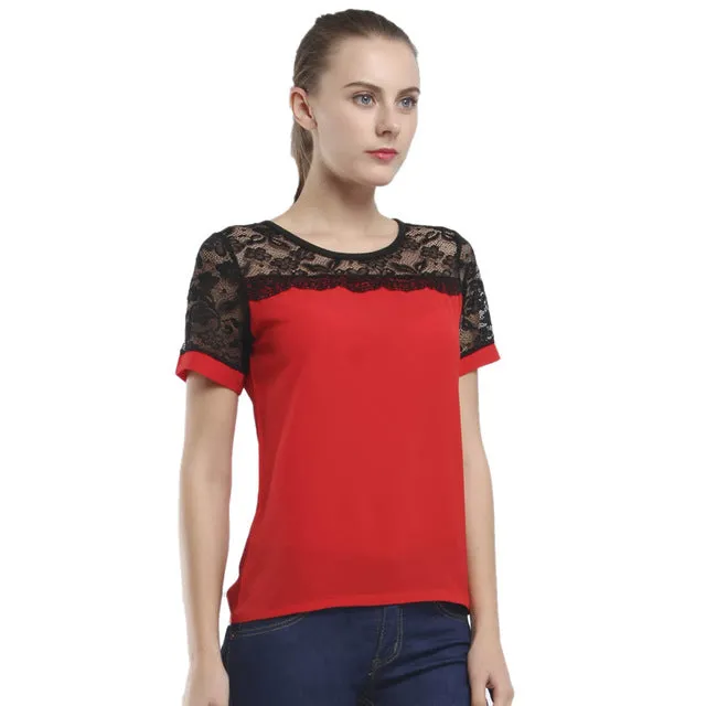 Elegant Lace Chiffon Shirt