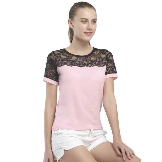 Elegant Lace Chiffon Shirt