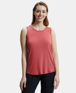 Environment Friendly Lyocell Elastane Stretch Relaxed Fit Tank Top - Garnet Rose