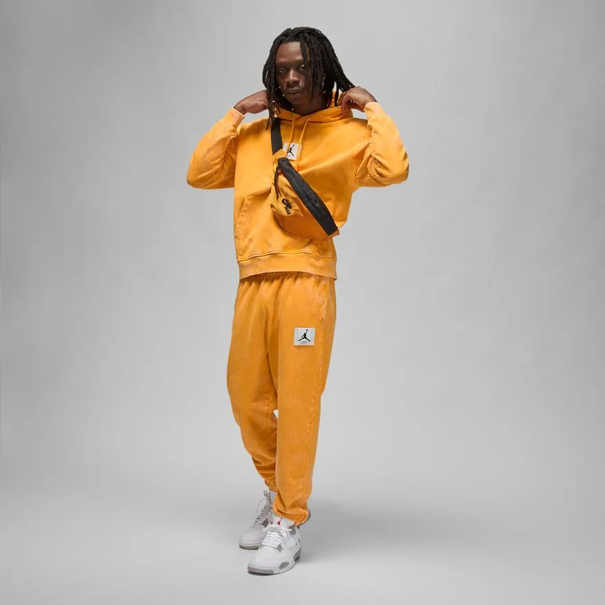 ESSENTIALS WASHED FLEECE HOODIE "TAXI"