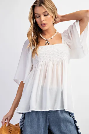 Half Sleeve Poly Crepe Top
