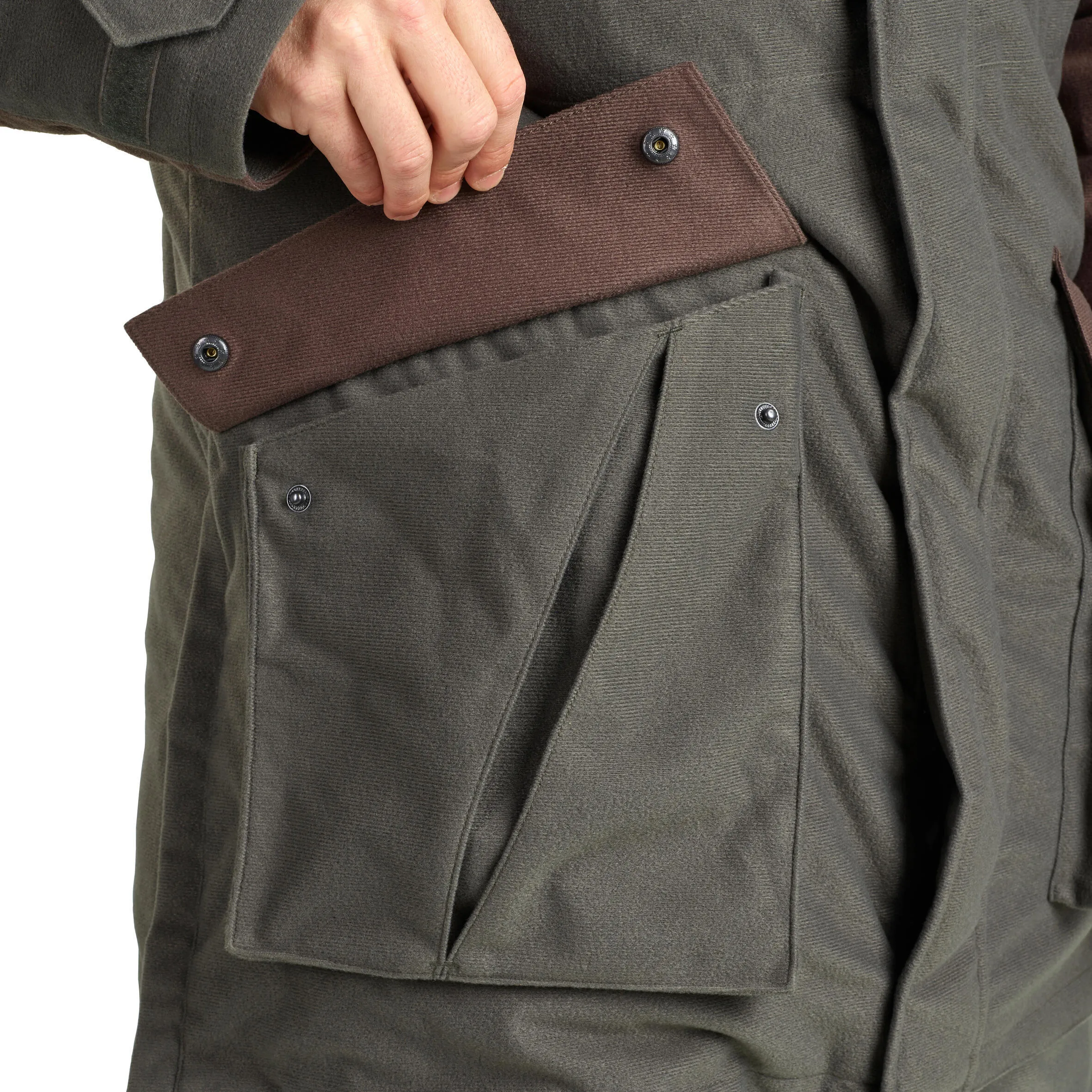 Hunting raincoat warm -20 °C green 100 SOLOGNAC, dark green