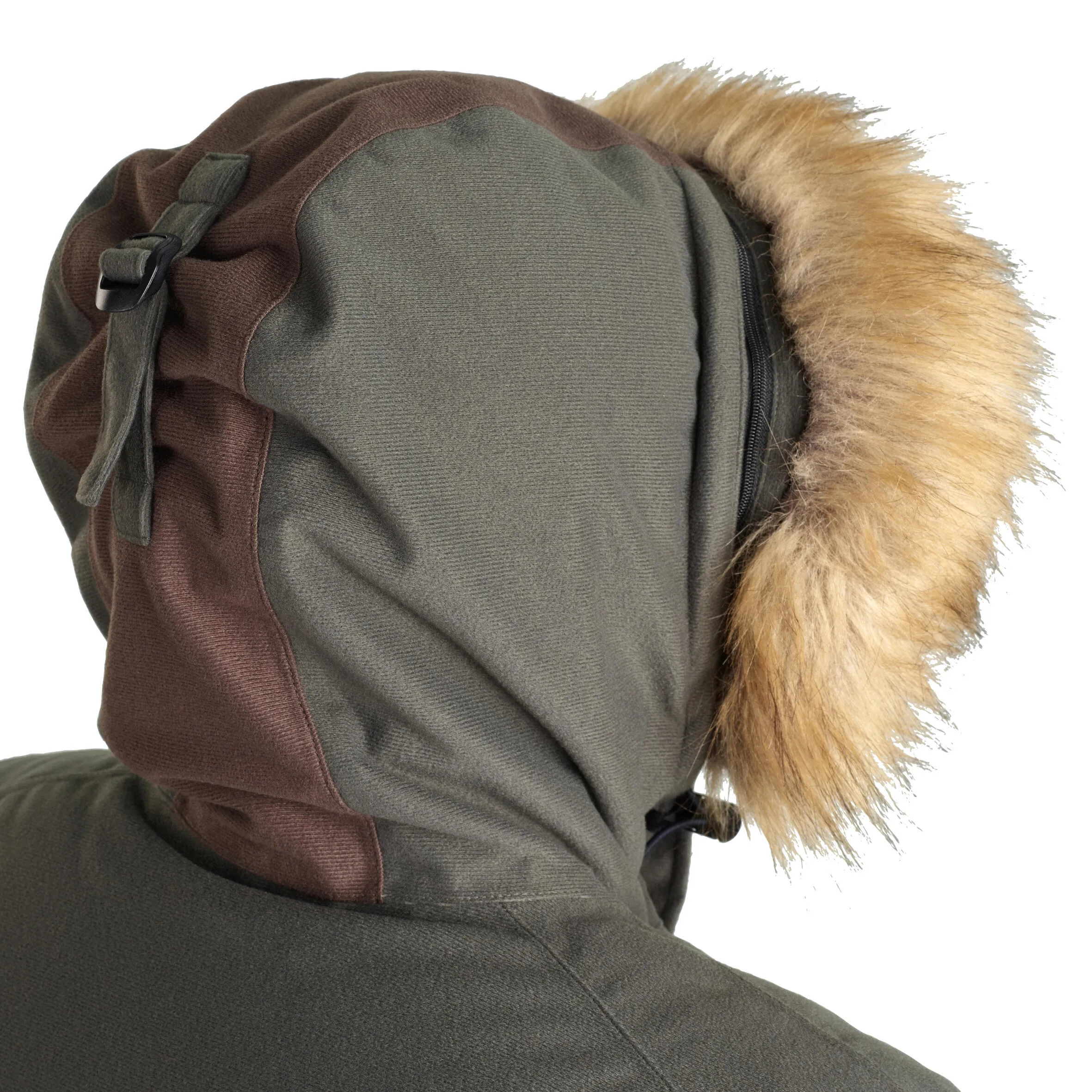 Hunting raincoat warm -20 °C green 100 SOLOGNAC, dark green