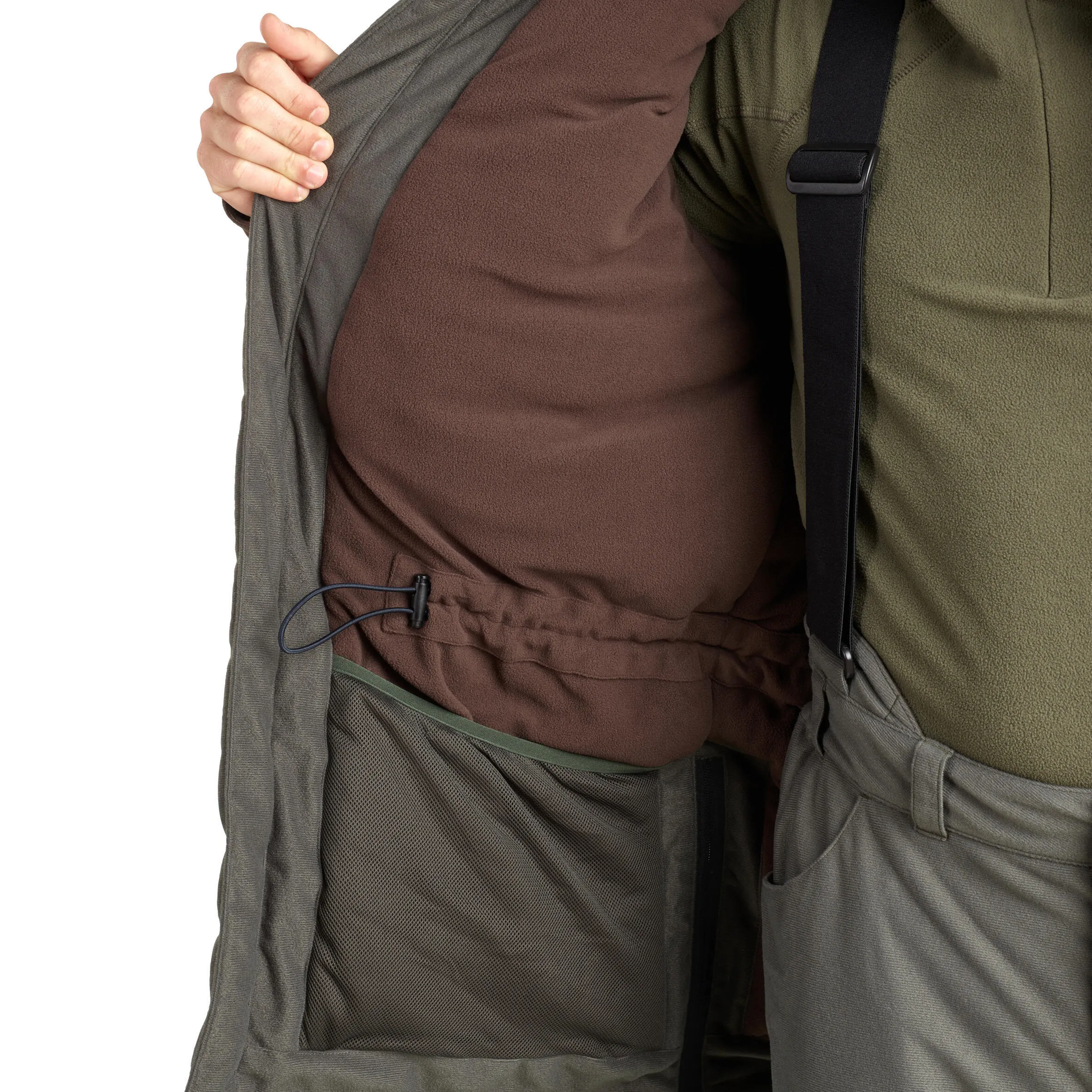 Hunting raincoat warm -20 °C green 100 SOLOGNAC, dark green