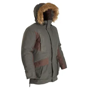 Hunting raincoat warm -20 °C green 100 SOLOGNAC, dark green