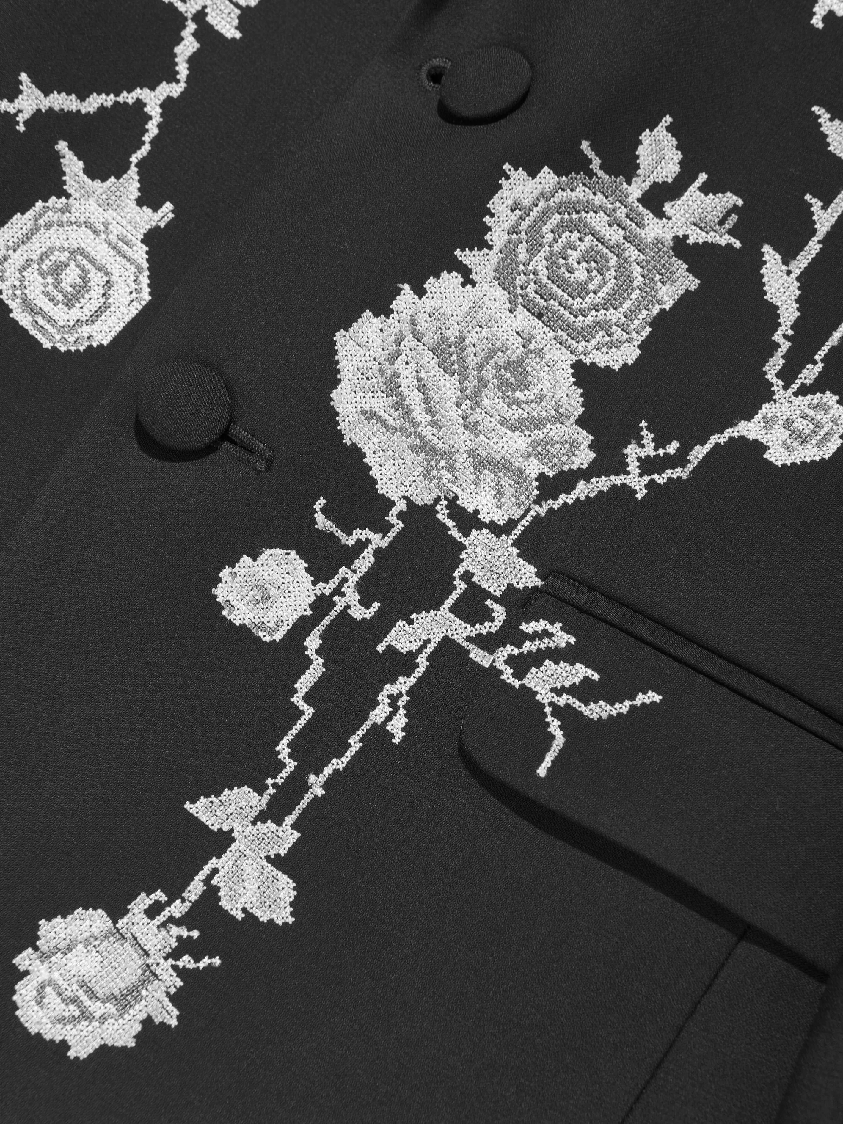 Maison Ava Boys Floral Lucien Blazer in Black