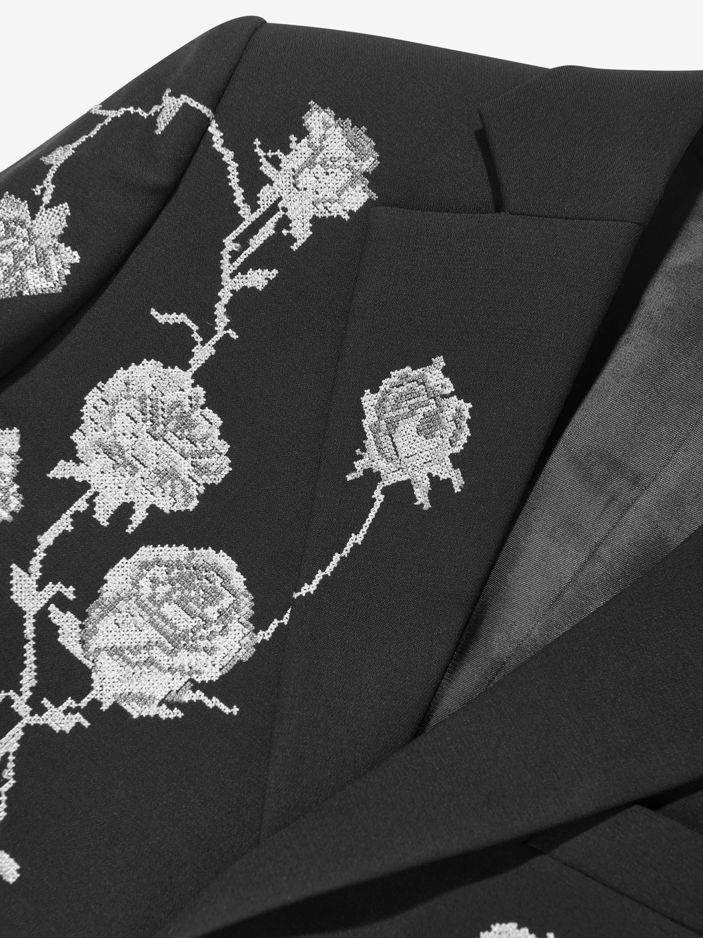 Maison Ava Boys Floral Lucien Blazer in Black