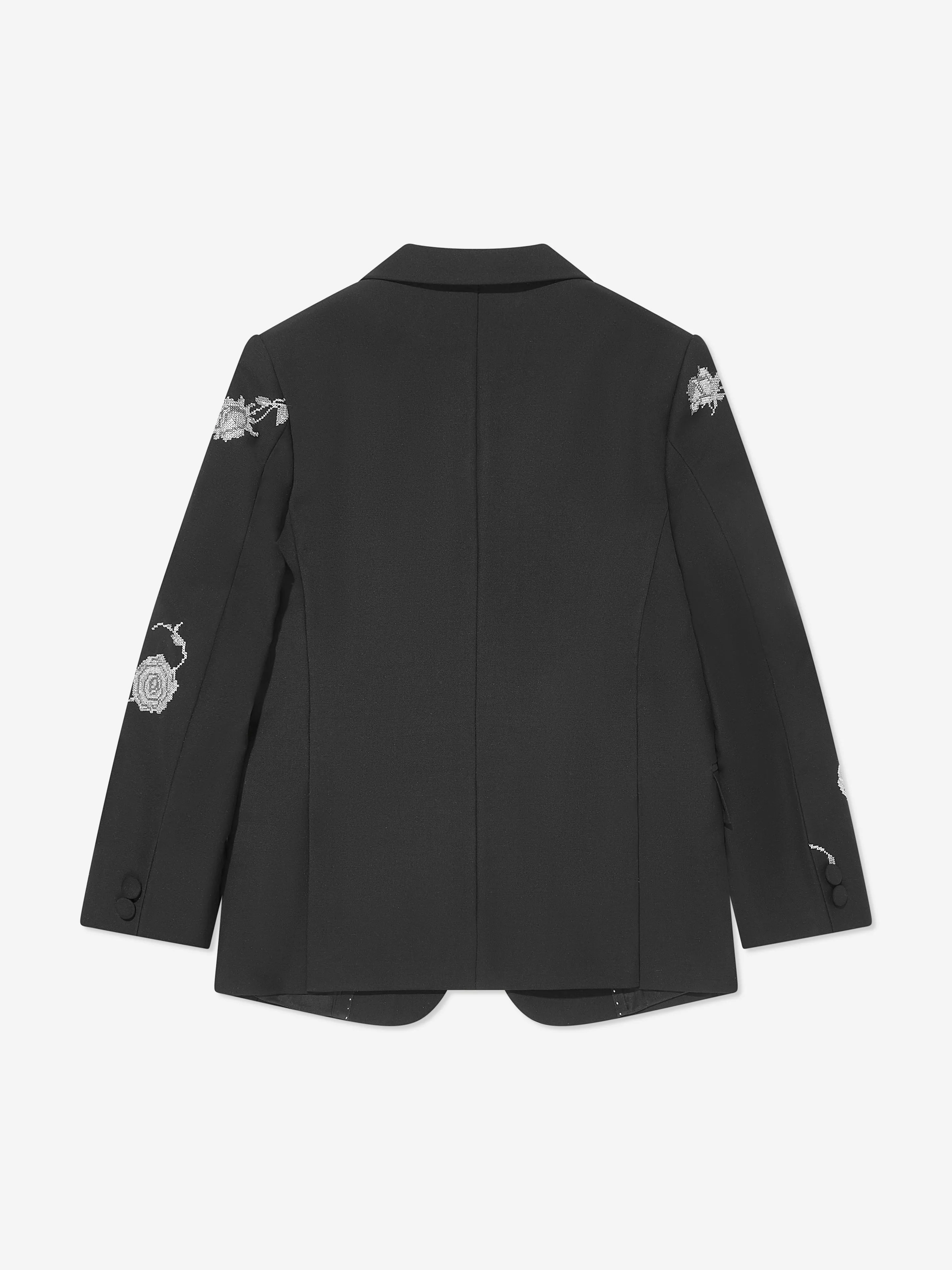 Maison Ava Boys Floral Lucien Blazer in Black
