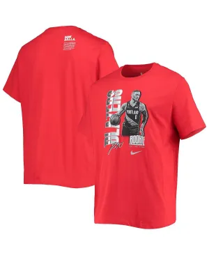 Men's damian lillard red portland trail blazers select series rookie of the year t shirt with Nike name and number red