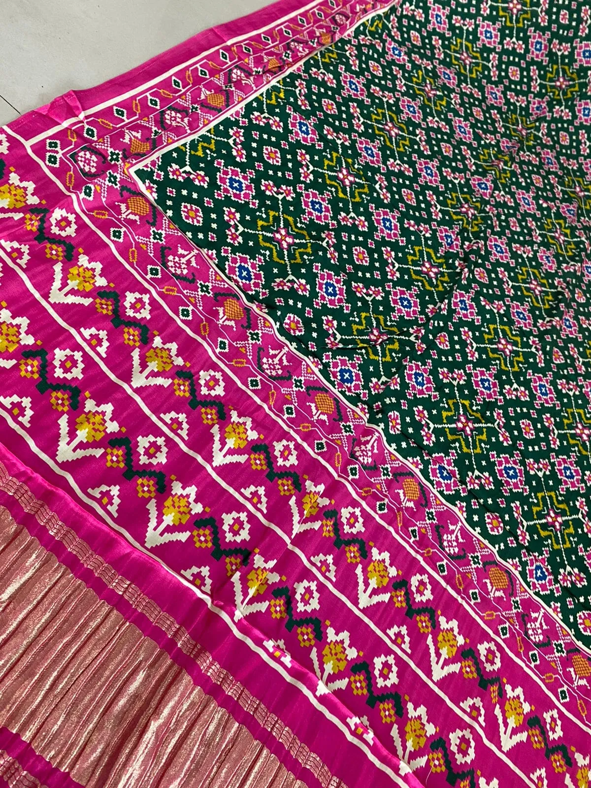 Modal Gajji Silk Patola Print Dupatta with Tissue Pallu