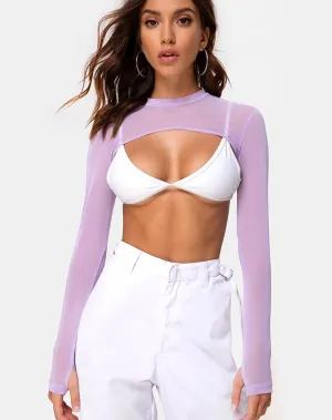 Mola Crop Top in Net Lilac