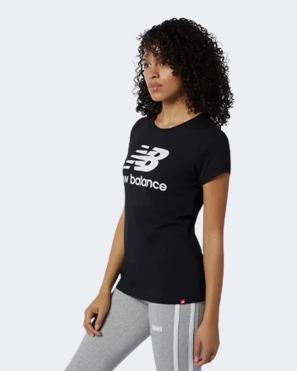 New Balance Essentials Stacked Women Lifestyle T-Shirt Black