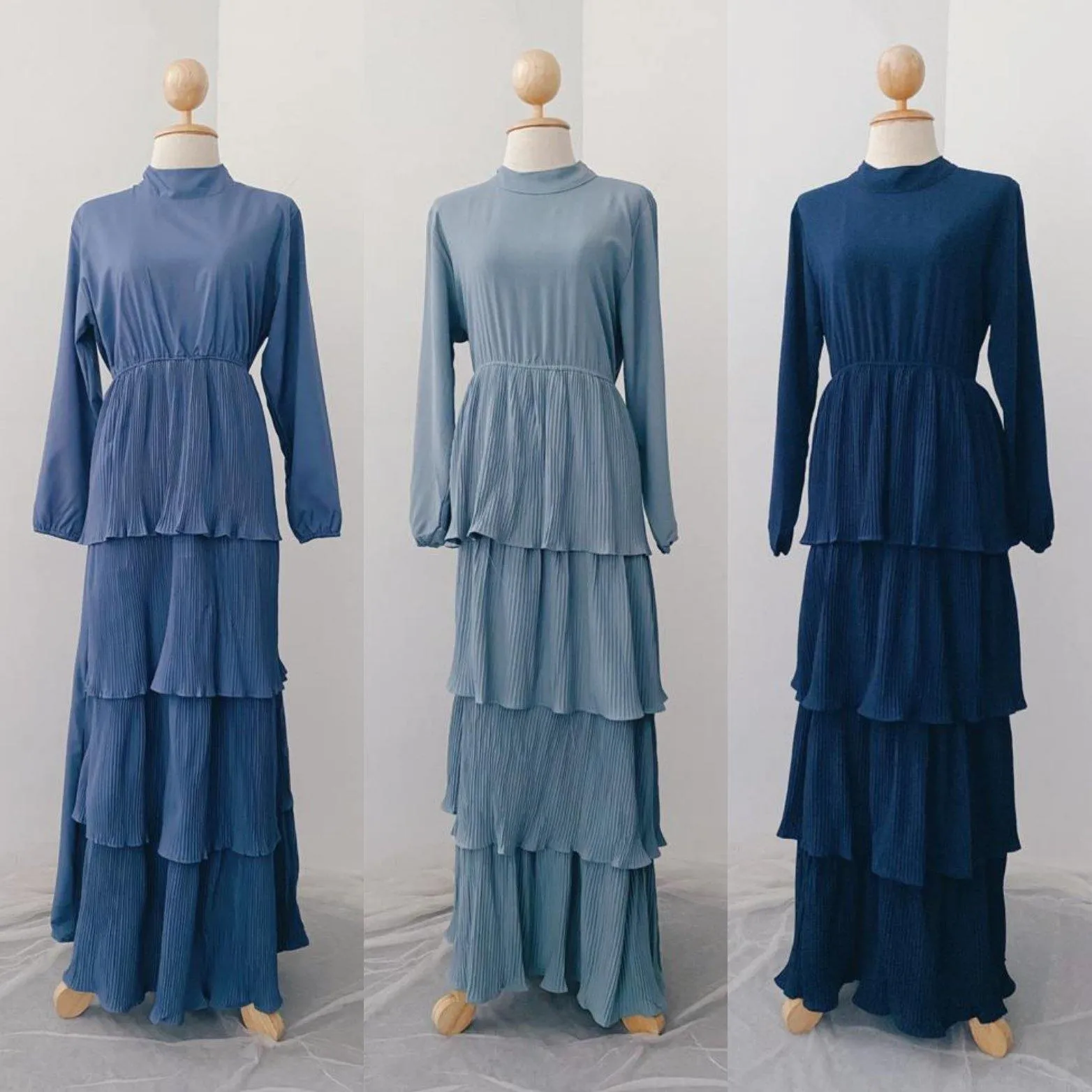 Pleated Layers Maxi Dress