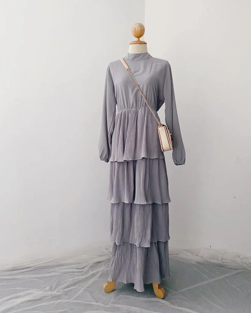 Pleated Layers Maxi Dress