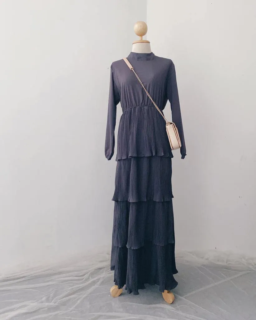 Pleated Layers Maxi Dress