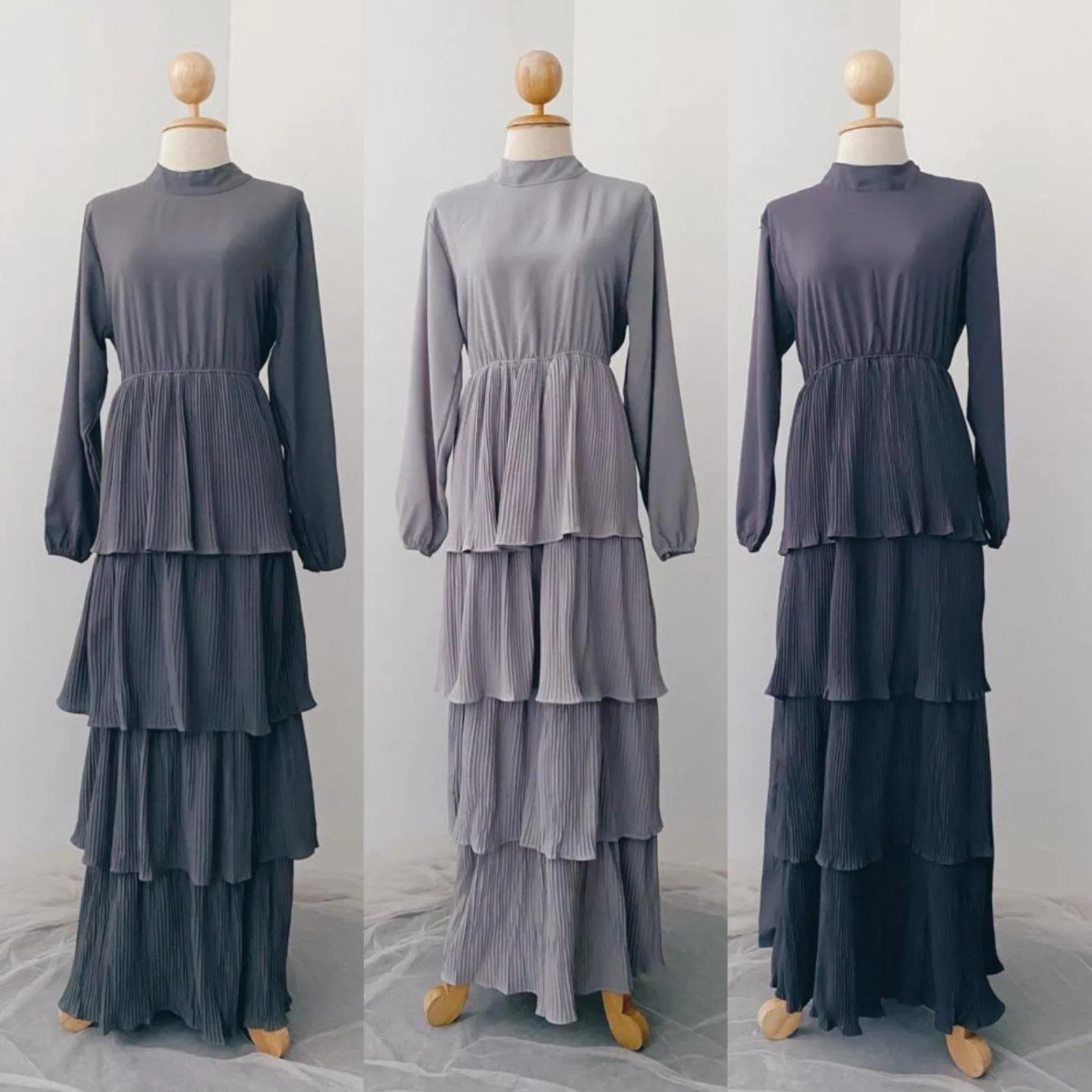 Pleated Layers Maxi Dress