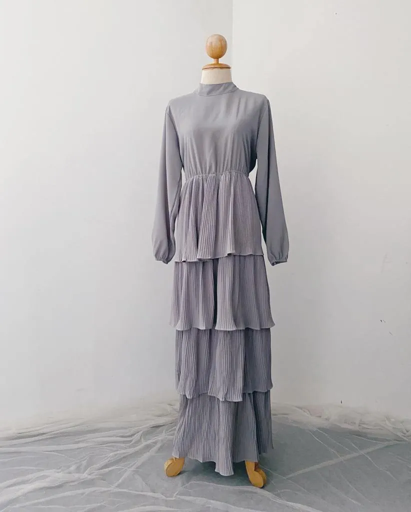 Pleated Layers Maxi Dress