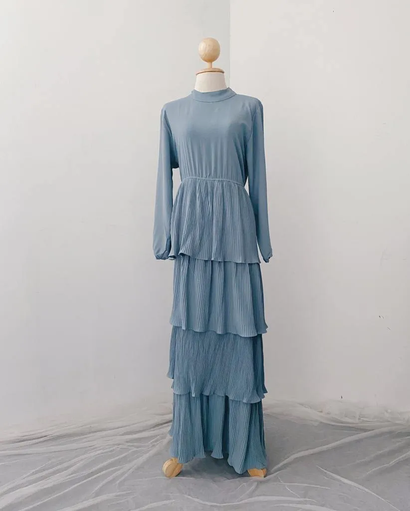 Pleated Layers Maxi Dress