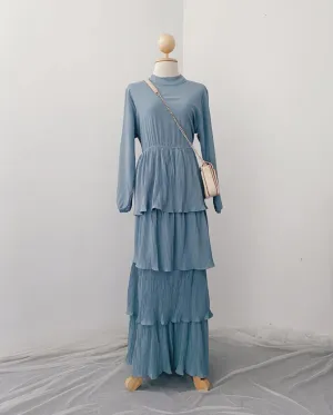 Pleated Layers Maxi Dress
