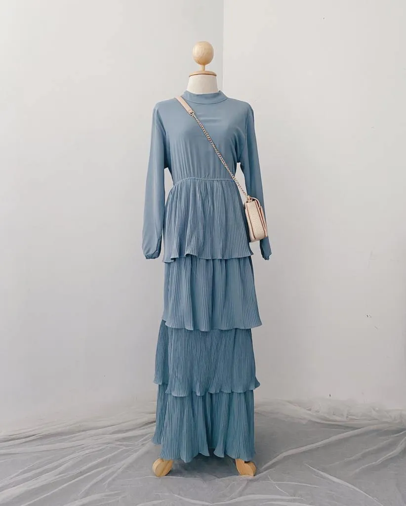 Pleated Layers Maxi Dress
