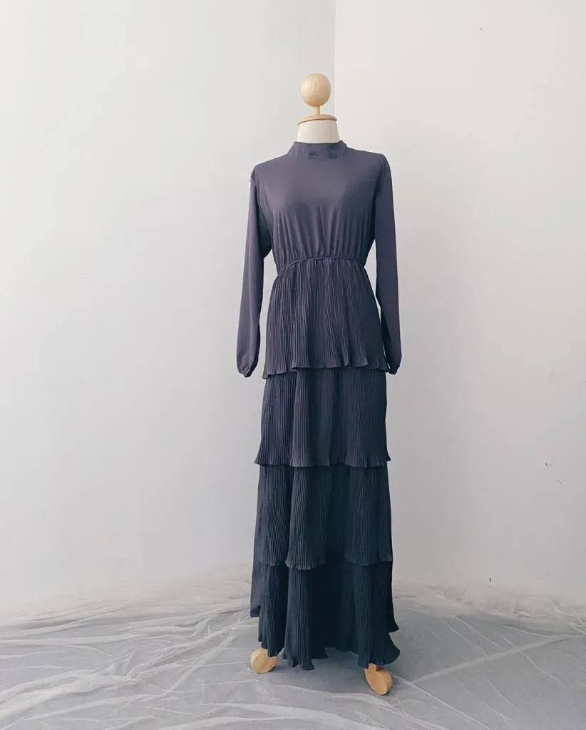 Pleated Layers Maxi Dress