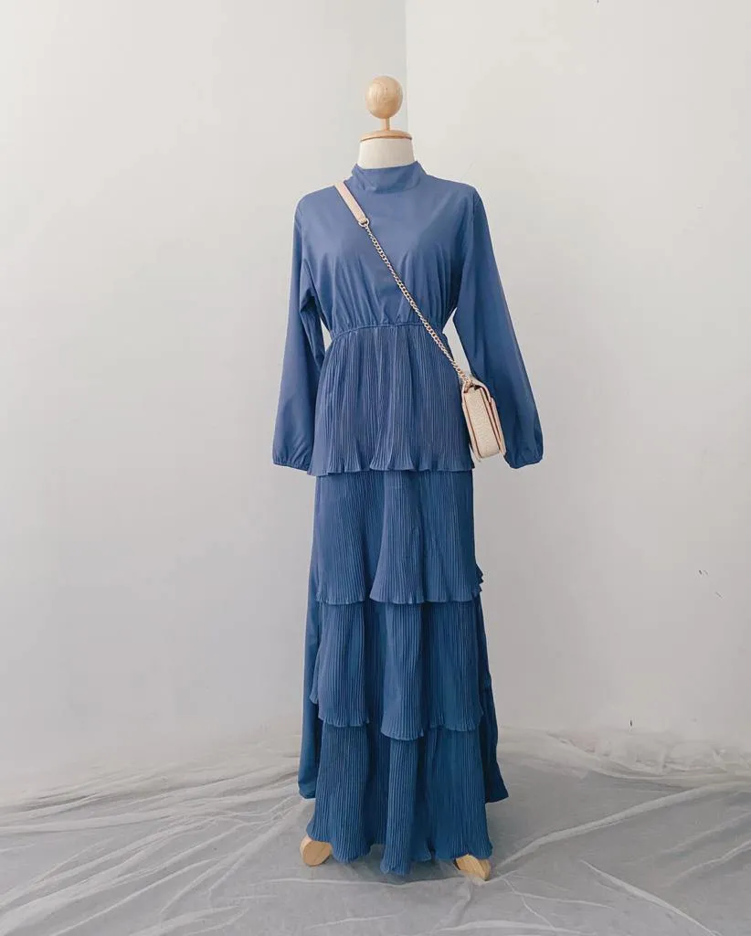 Pleated Layers Maxi Dress