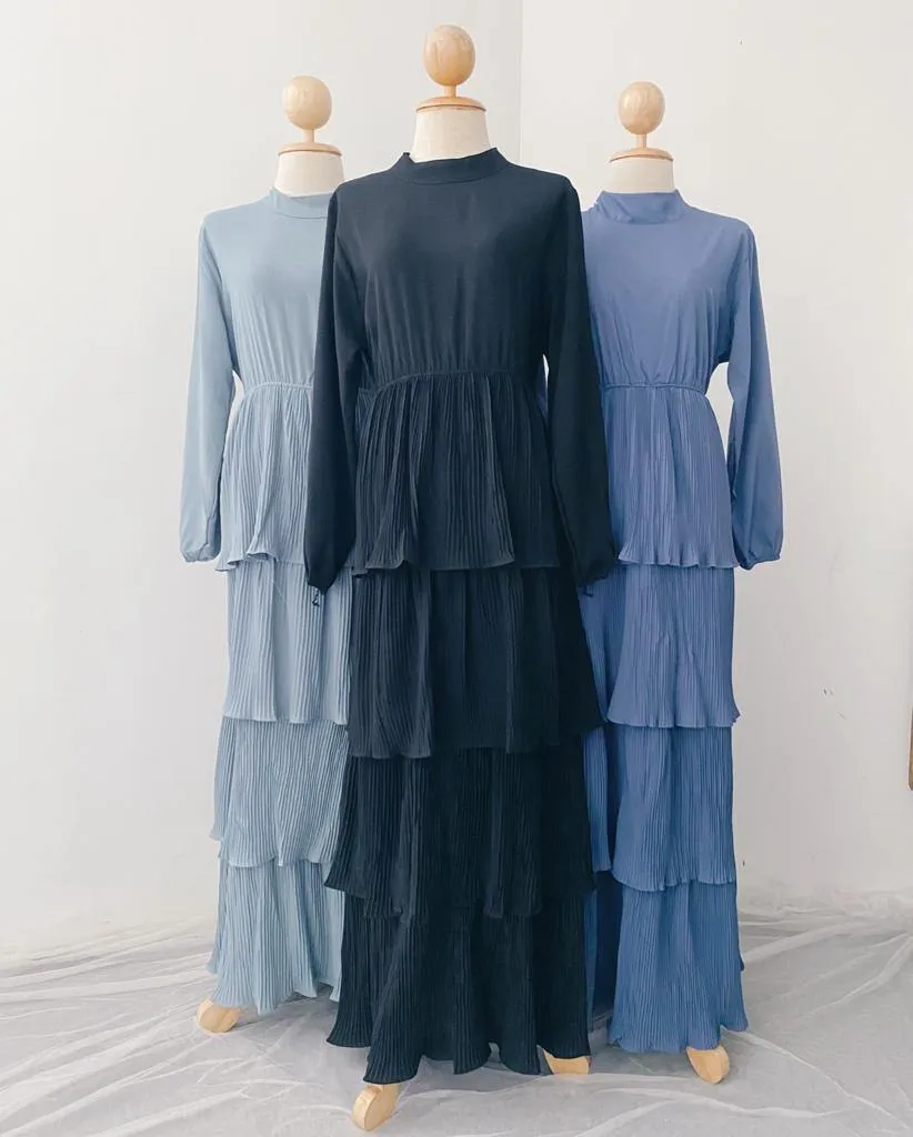 Pleated Layers Maxi Dress