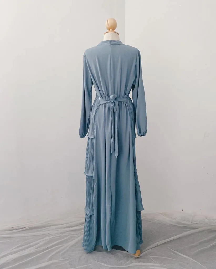 Pleated Layers Maxi Dress