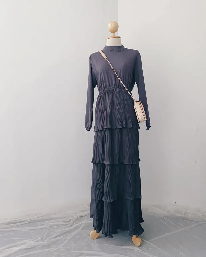 Pleated Layers Maxi Dress