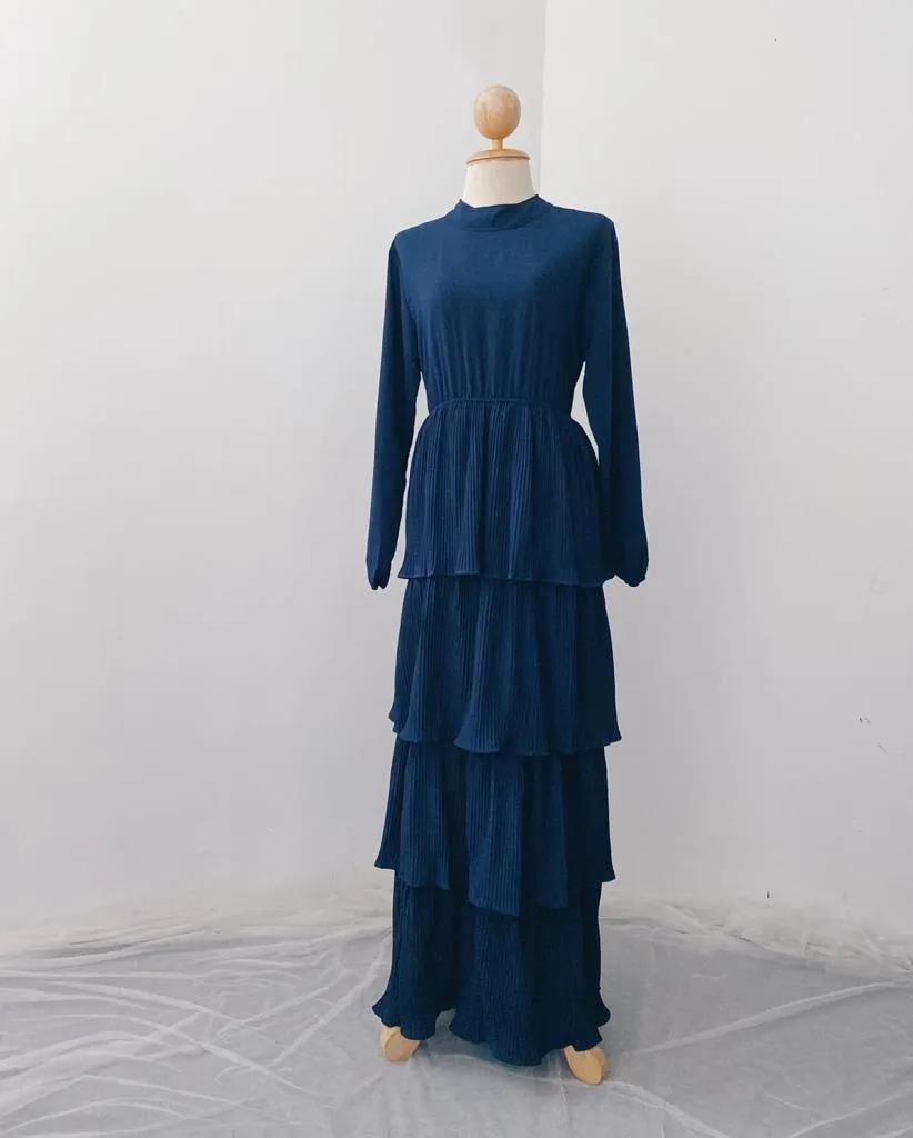Pleated Layers Maxi Dress