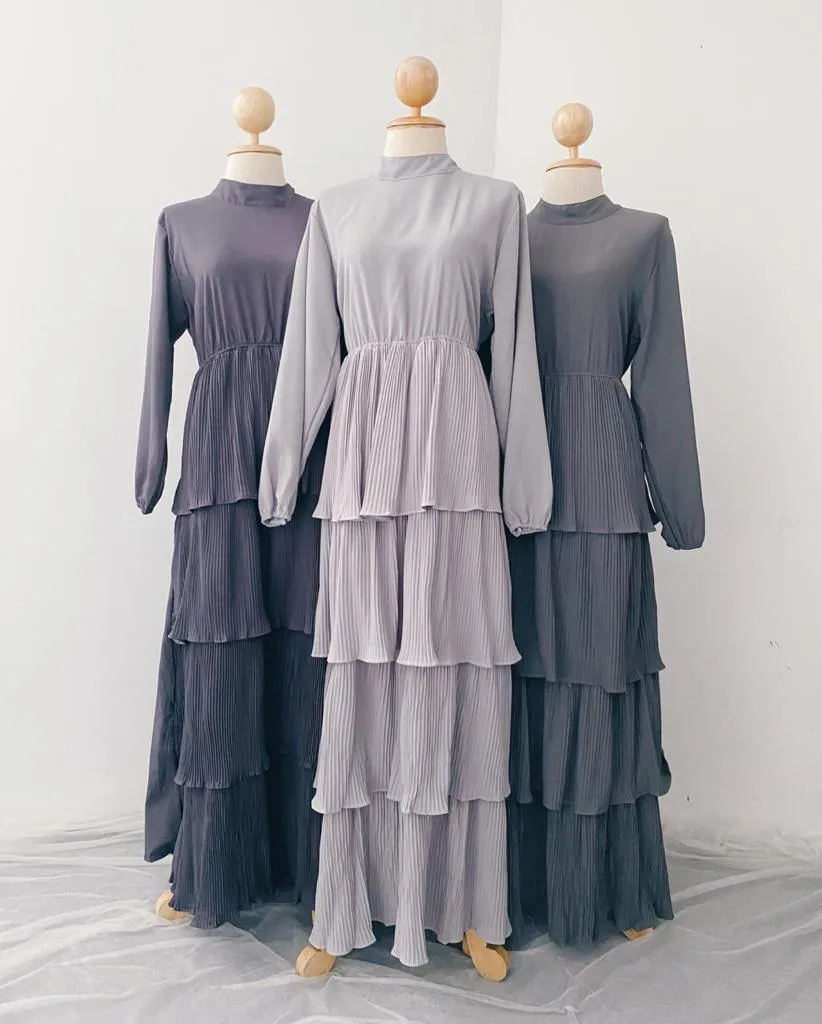 Pleated Layers Maxi Dress