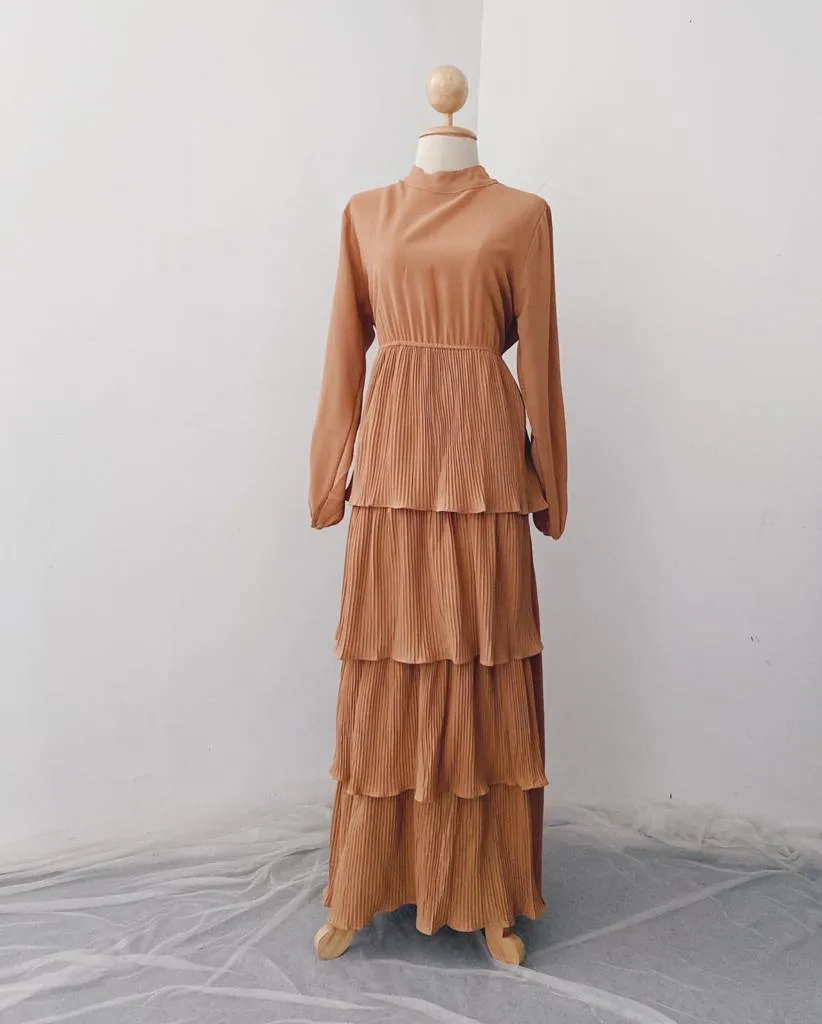 Pleated Layers Maxi Dress
