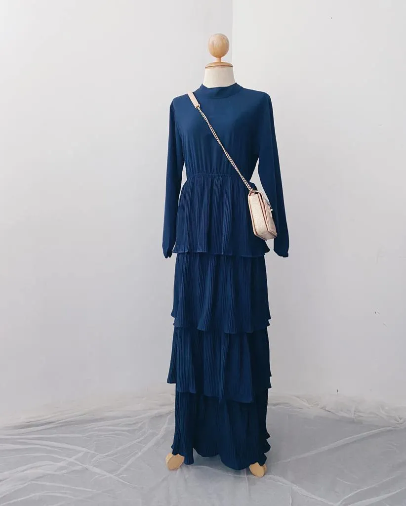 Pleated Layers Maxi Dress