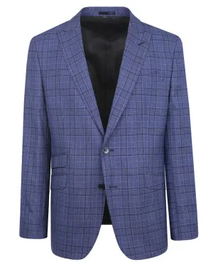 Prince Of Wales Check Suit Jacket - Navy / Blue
